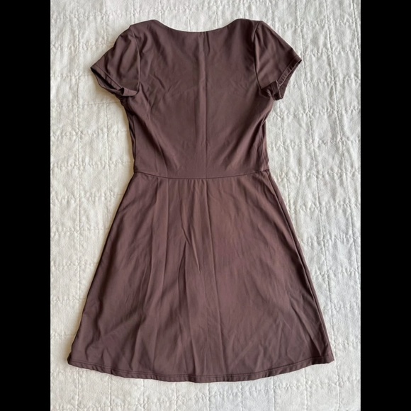 QINSEN Womens Square Neck Tennis Dress Short Sleeve Built in Shorts with Pockets - Picture 4 of 6